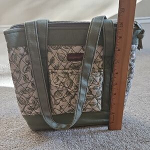 Longaberger Green Leaf Tote Bag
